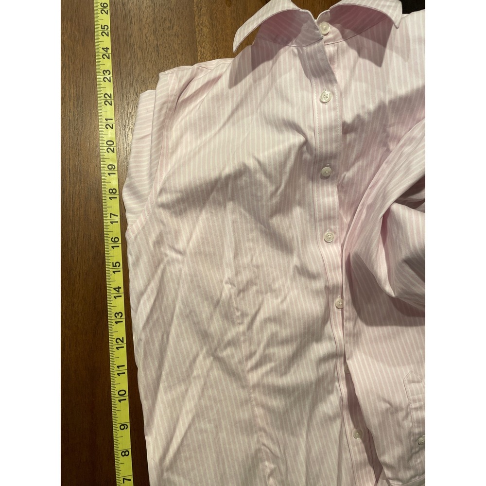 Brooks Brothers Women Button Down Tailored Fit Non-Iron Pinstripe 10 Pink - Picture 6 of 7